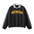 Michigan College Varsity Sweatshirt in Black / Gold
