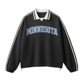 Minnesota College Varsity Sweatshirt in Black / Ice Blue
