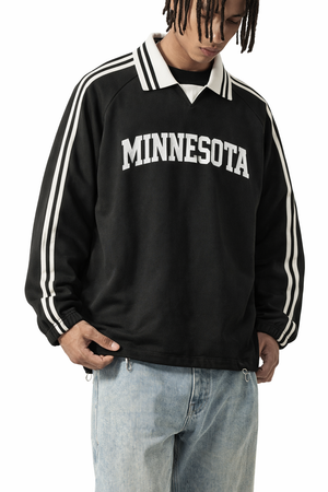 Minnesota College Varsity Sweatshirt in Black / White — lifestyle 2
