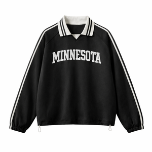 Minnesota College Varsity Sweatshirt in Black / White