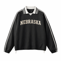 Nebraska College Varsity Sweatshirt in Black / White