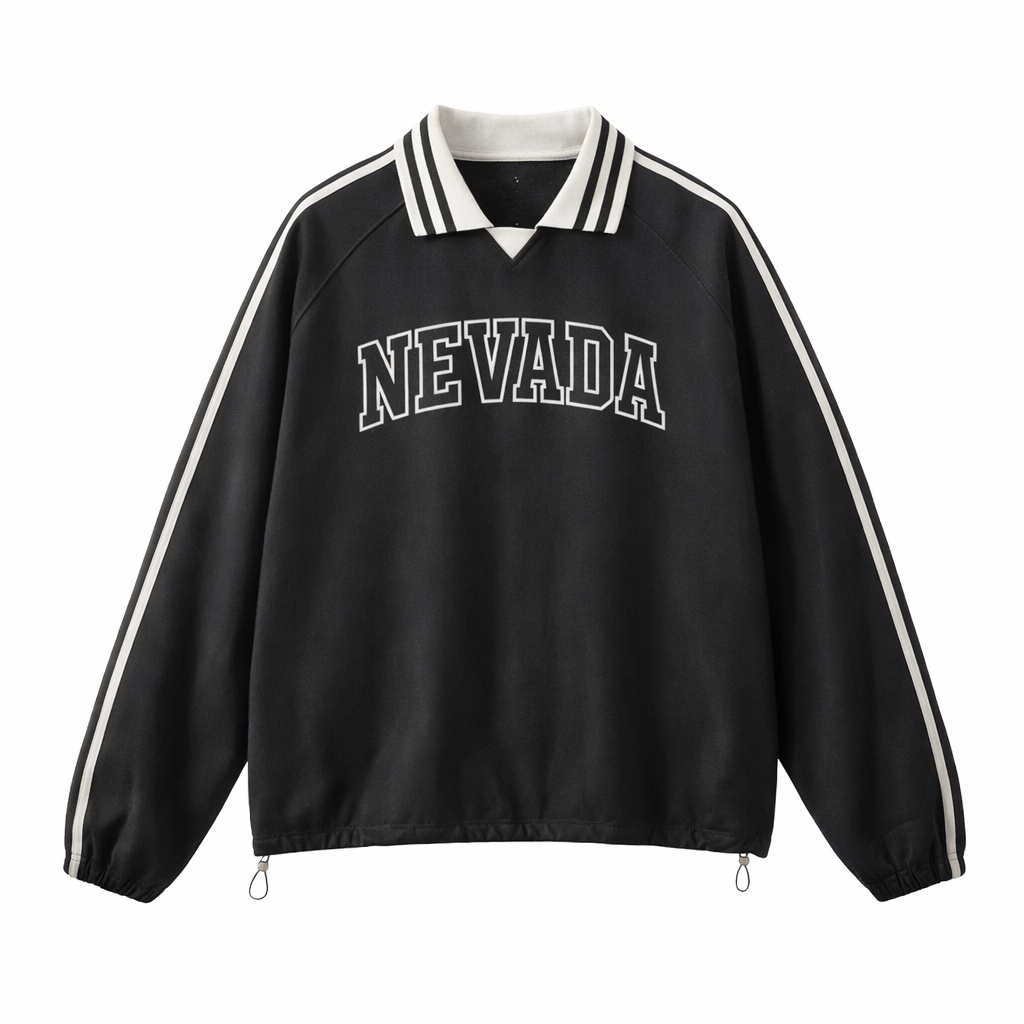 Nevada College Varsity Sweatshirt in Black / White