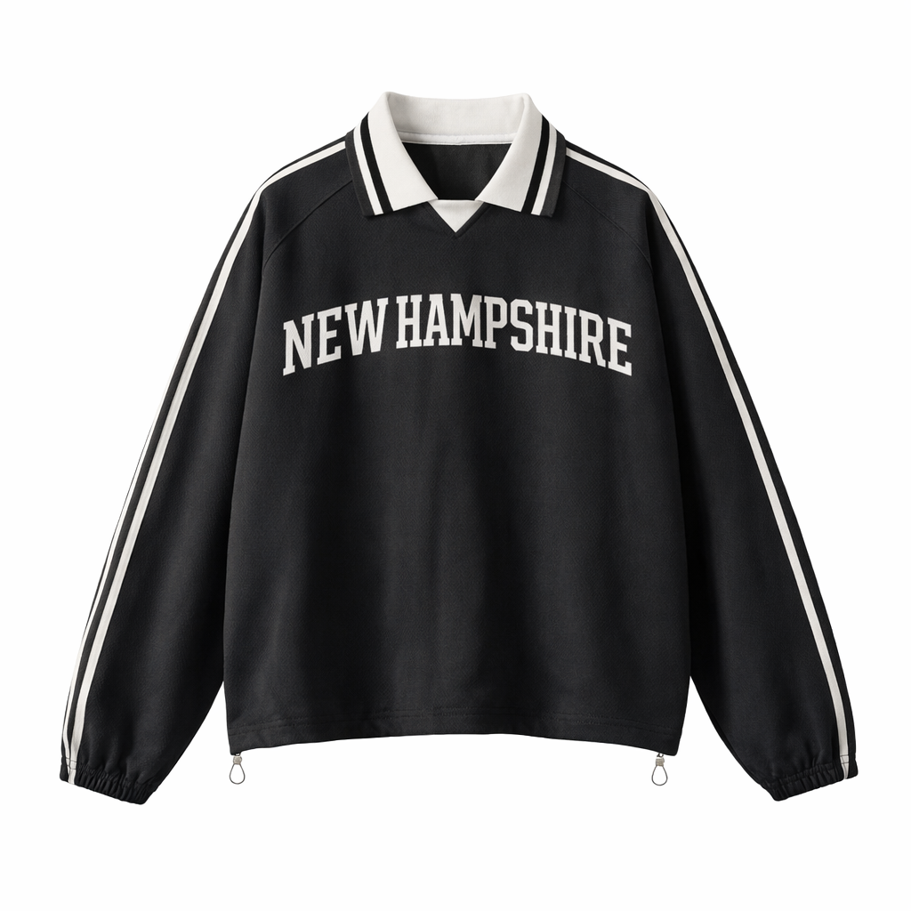 New Hampshire College Varsity Sweatshirt in Black / White