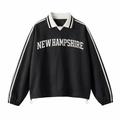 New Hampshire College Varsity Sweatshirt in Black / White