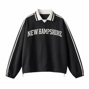 New Hampshire College Varsity Sweatshirt in Black / White