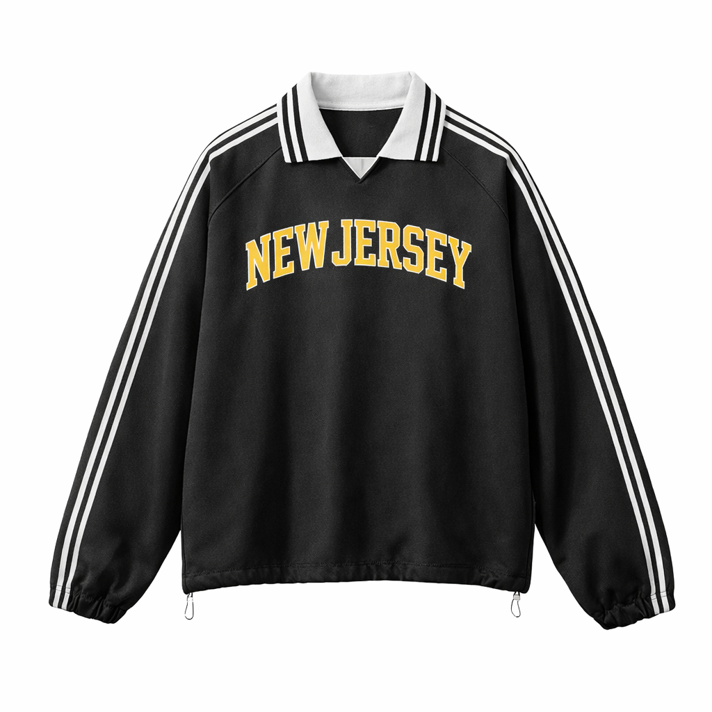 New Jersey College Varsity Sweatshirt in Black / Yellow