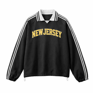 New Jersey College Varsity Sweatshirt in Black / Yellow