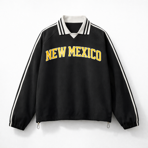 New Mexico College Varsity Sweatshirt in Black / Yellow