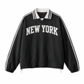 New York College Varsity Sweatshirt in Black / White