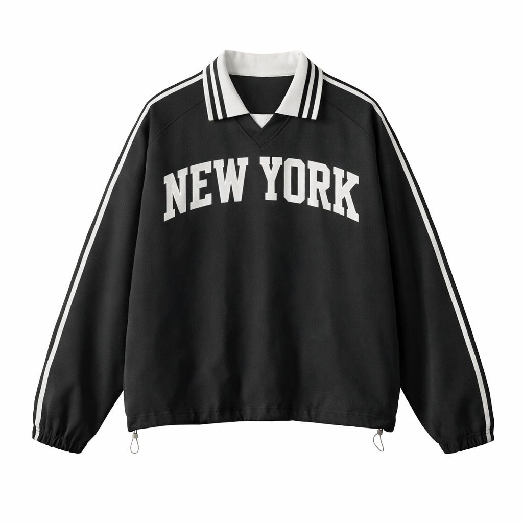 New York College Varsity Sweatshirt in Black / White