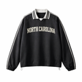North Carolina College Varsity Sweatshirt in Black / White