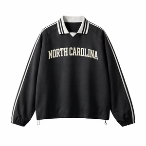 North Carolina College Varsity Sweatshirt in Black / White
