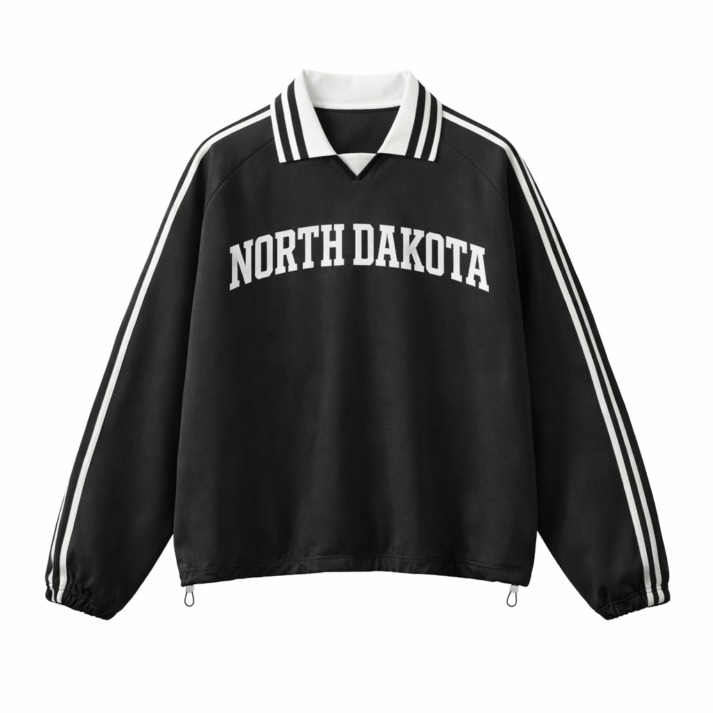 North Dakota College Varsity Sweatshirt in Black / White