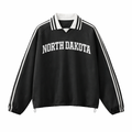 North Dakota College Varsity Sweatshirt in Black / White