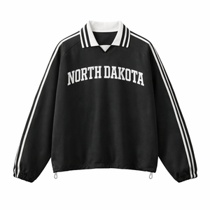 North Dakota College Varsity Sweatshirt in Black / White
