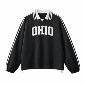 Ohio College Varsity Sweatshirt in Black / White