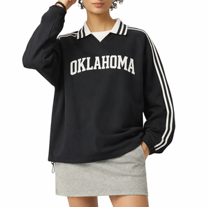 Oklahoma College Varsity Sweatshirt in Black / White — lifestyle 1