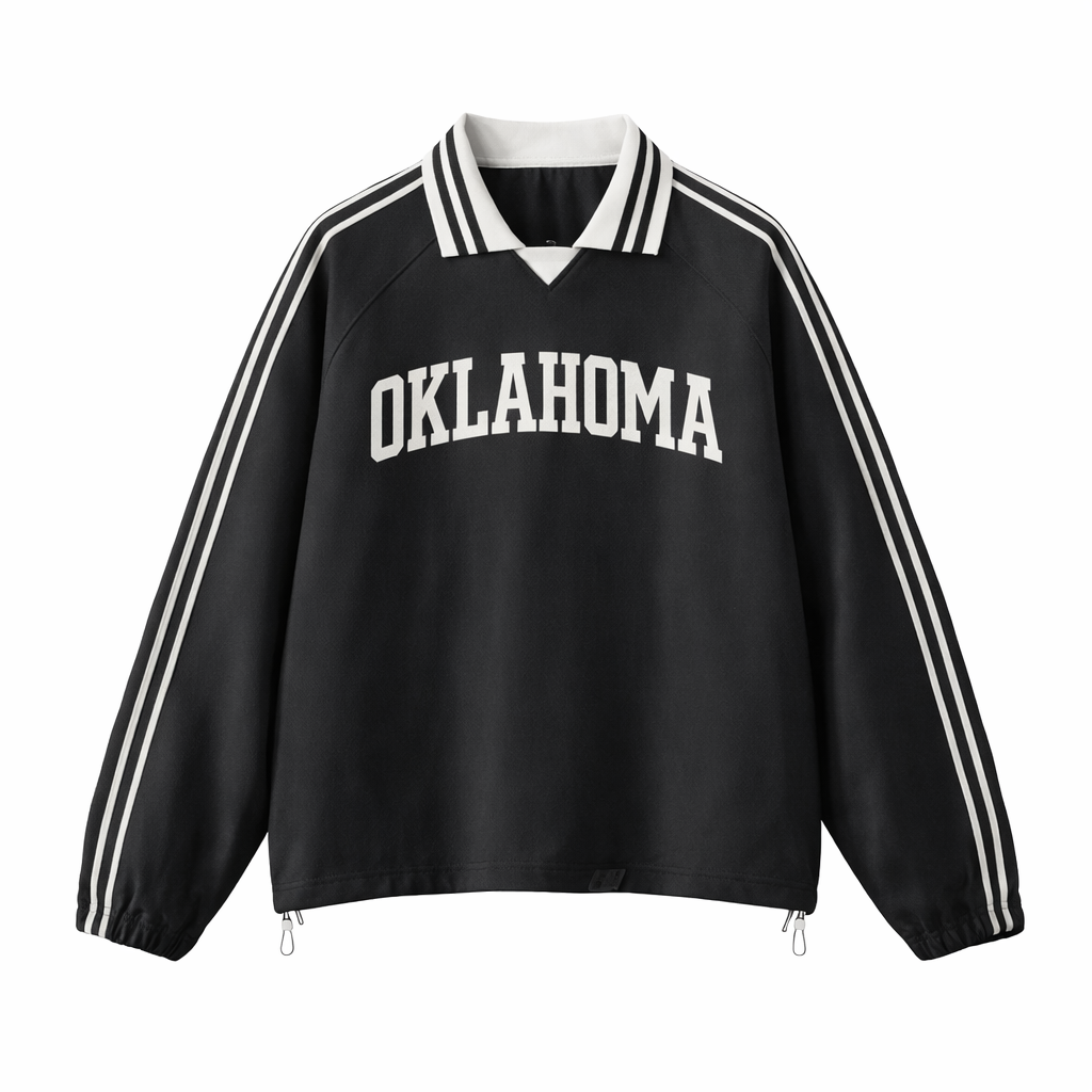 Oklahoma College Varsity Sweatshirt in Black / White