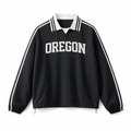 Oregon College Varsity Sweatshirt in Black / White