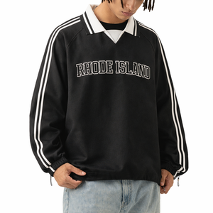 Rhode Island College Varsity Sweatshirt in Black / White — lifestyle 2