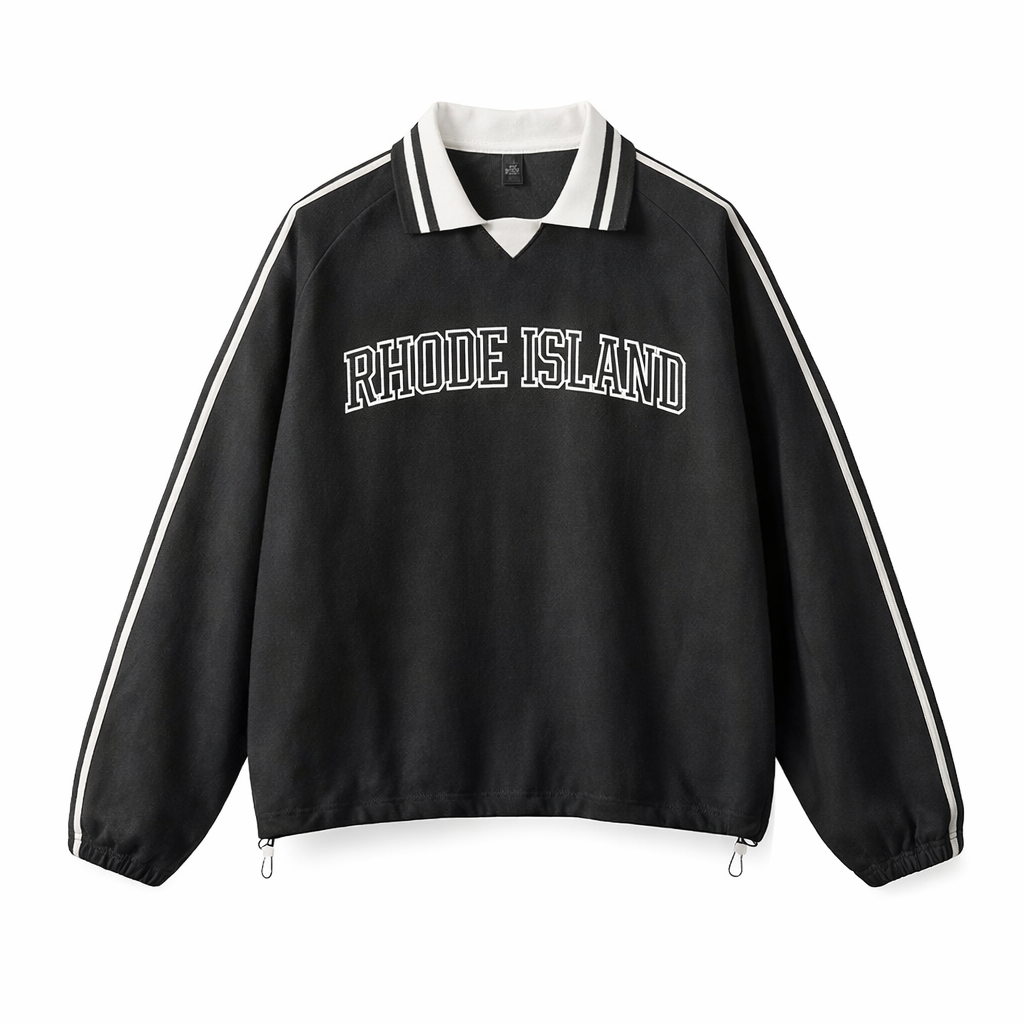 Rhode Island College Varsity Sweatshirt in Black / White