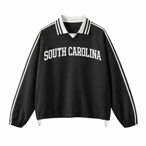 South Carolina College Varsity Sweatshirt in Black / White