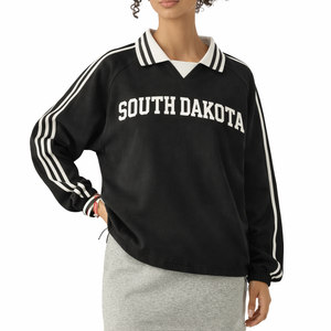 South Dakota College Varsity Sweatshirt in Black / White — lifestyle 2