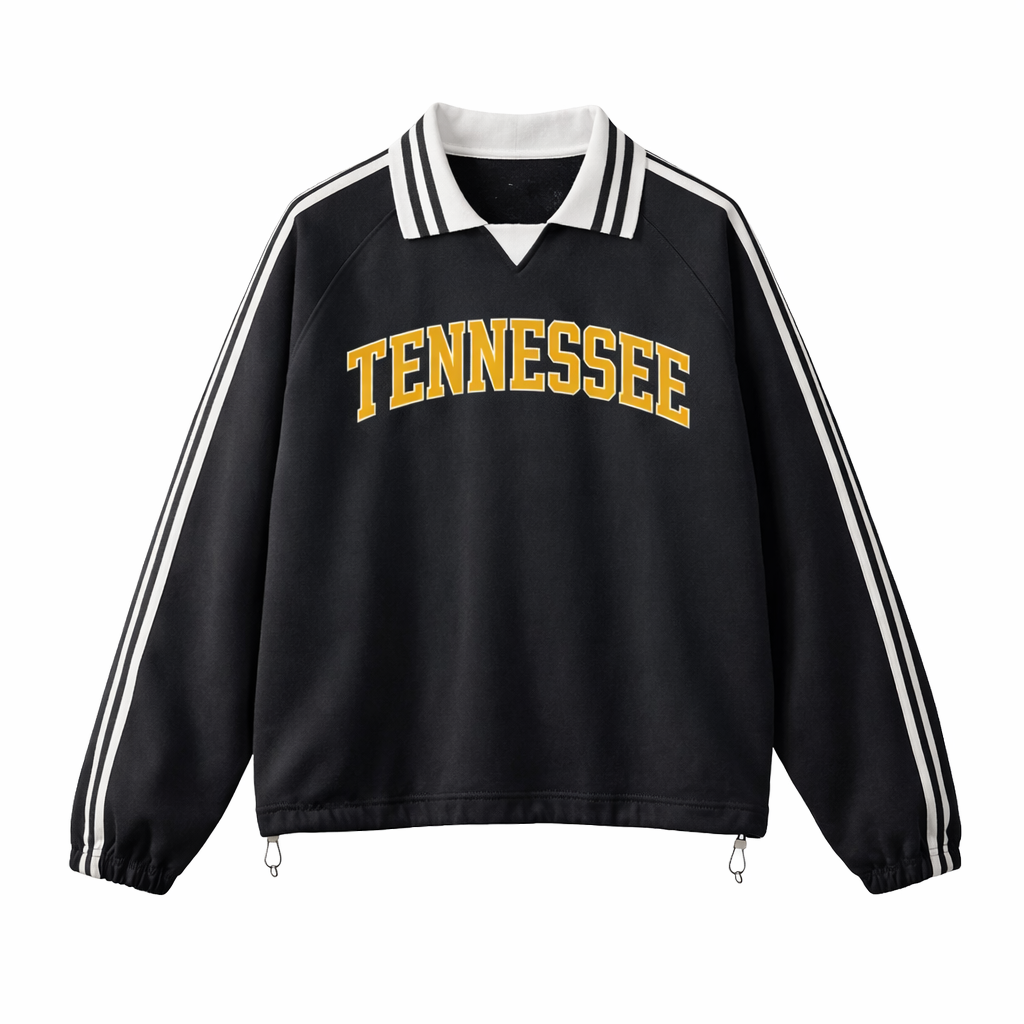Tennessee College Varsity Sweatshirt in Black / Gold