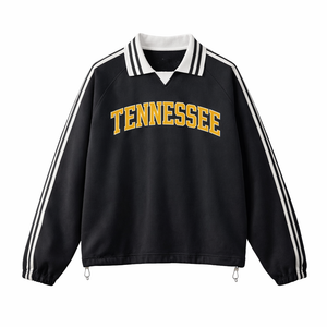 Tennessee College Varsity Sweatshirt in Black / Gold