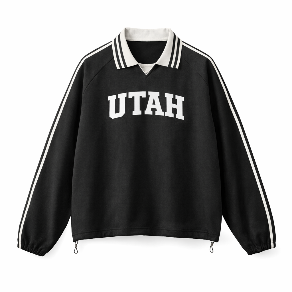 Utah College Varsity Sweatshirt in Black / White