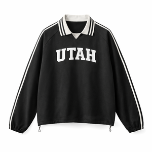 Utah College Varsity Sweatshirt in Black / White