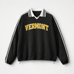 Vermont College Varsity Sweatshirt in Black / Gold