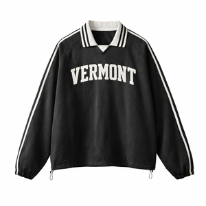 Vermont College Varsity Sweatshirt in Black / White