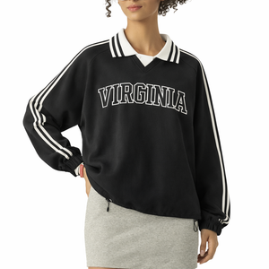 Virginia College Varsity Sweatshirt in Black / White — lifestyle 2