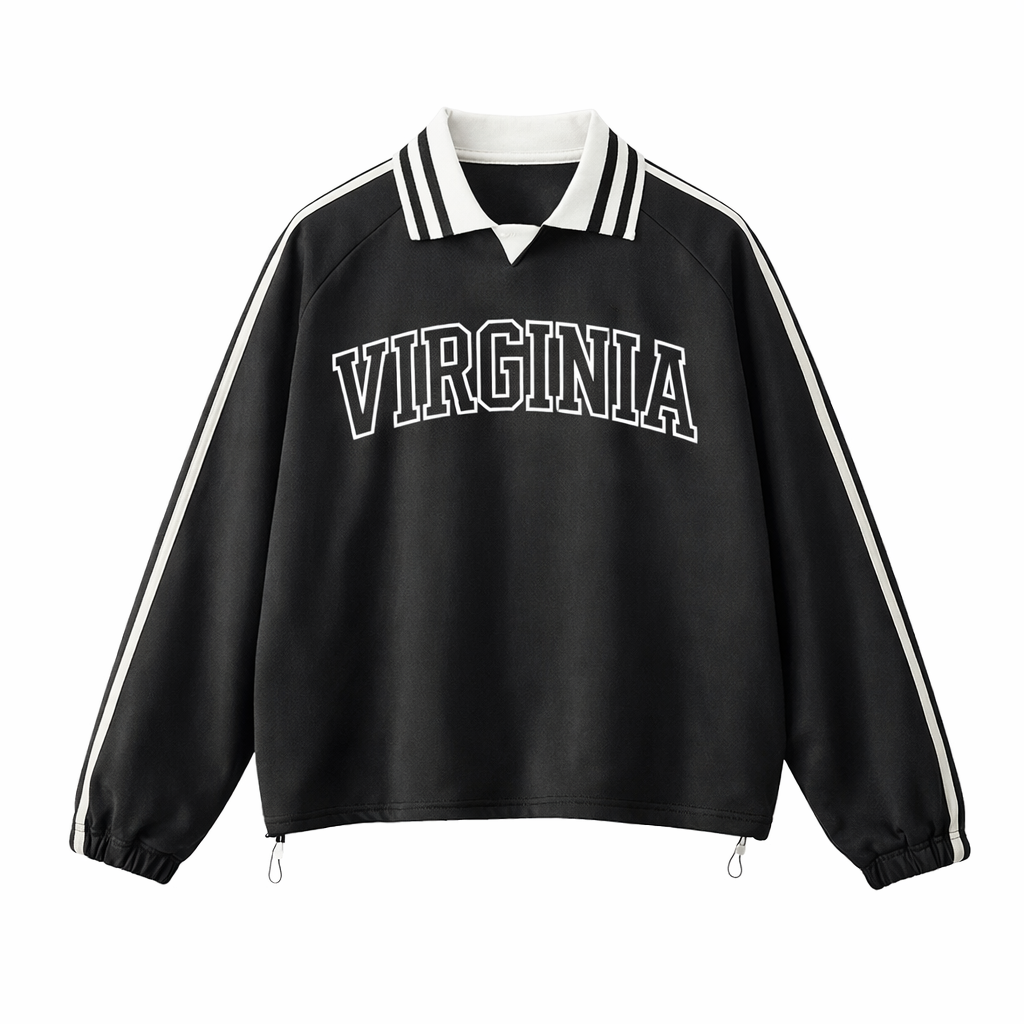 Virginia College Varsity Sweatshirt in Black / White