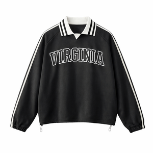 Virginia College Varsity Sweatshirt in Black / White