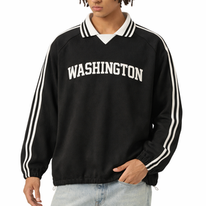 Washington College Varsity Sweatshirt in Black / White — lifestyle 1