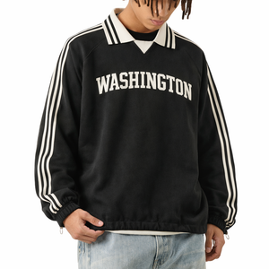 Washington College Varsity Sweatshirt in Black / White — lifestyle 2