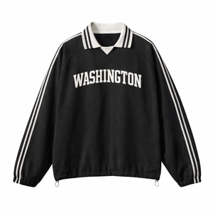 Washington College Varsity Sweatshirt in Black / White