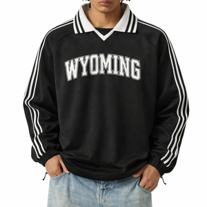 Wyoming College Varsity Sweatshirt in Black / White — lifestyle 1