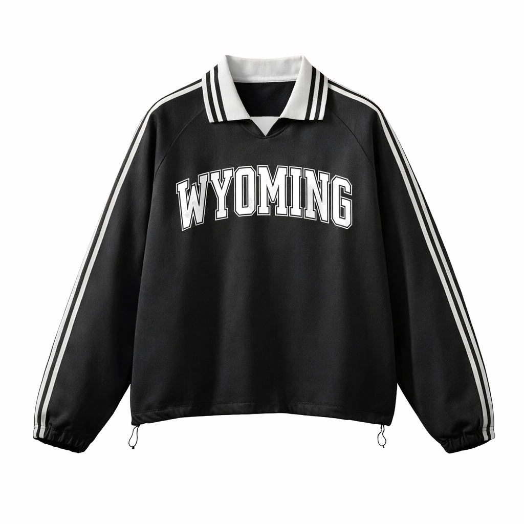 Wyoming College Varsity Sweatshirt in Black / White