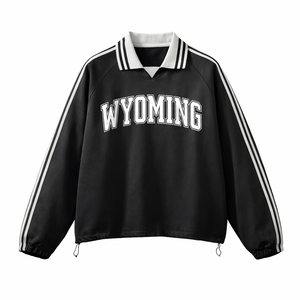 Wyoming College Varsity Sweatshirt in Black / White