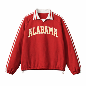Alabama College Varsity Sweatshirt in Red / Cream