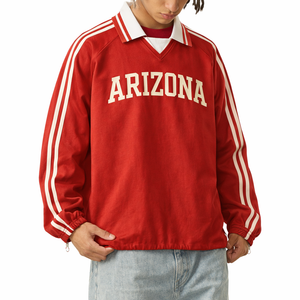 Arizona College Varsity Sweatshirt in Red / Cream — lifestyle 2