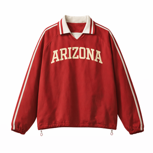 Arizona College Varsity Sweatshirt in Red / Cream
