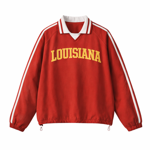 Louisiana College Varsity Sweatshirt in Red / Cream