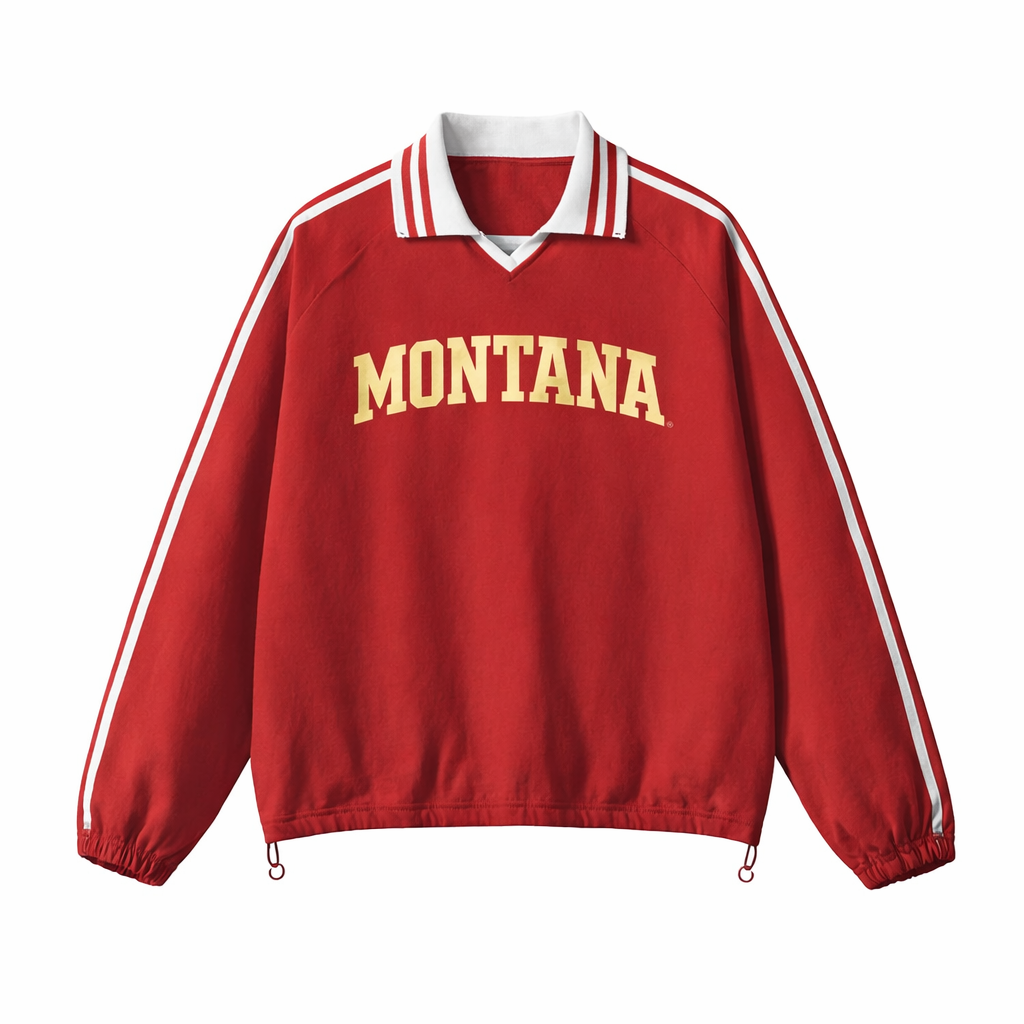 Montana College Varsity Sweatshirt in Red / Cream