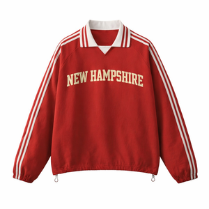New Hampshire College Varsity Sweatshirt in Red / Cream