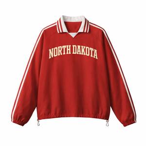 North Dakota College Varsity Sweatshirt in Red / Cream