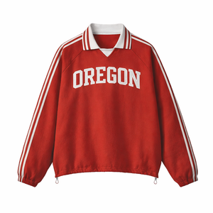 Oregon College Varsity Sweatshirt in Red / White